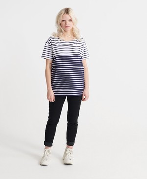 Superdry Breton Stripe Női Pólók Sötétkék/Csíkok | RTANE8402